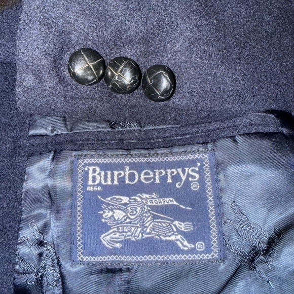 Vintage Burberrys Blazer Mens 44 Navy Blue Excellent Wool Barneys New York